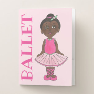 BALLET Pink Ballet Dancer Ballerina Tutu Dance Pocket Folder