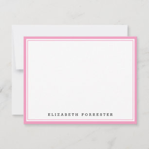 Ballet Pink Classic Double Border Correspondence Note Card