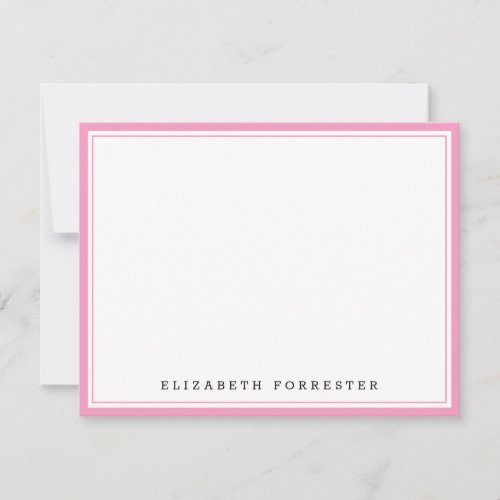 Ballet Pink Classic Double Border Correspondence Note Card