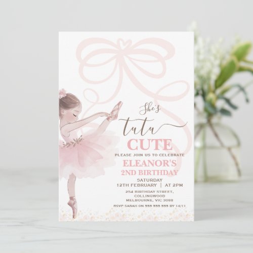Ballet Pink Girls Bow Tutu Ballerina 2nd Birthday