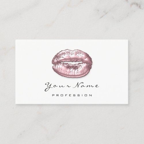 Ballet Pink Makeup Artist Kiss Lips Beauty Studio Appointment Card