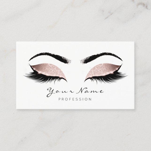 Ballet Pink Makeup Artist Lashes Beauty Studio Appointment Card (Front)