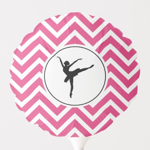 Ballet Pink White Chevron En Pointe Ballerina Balloon