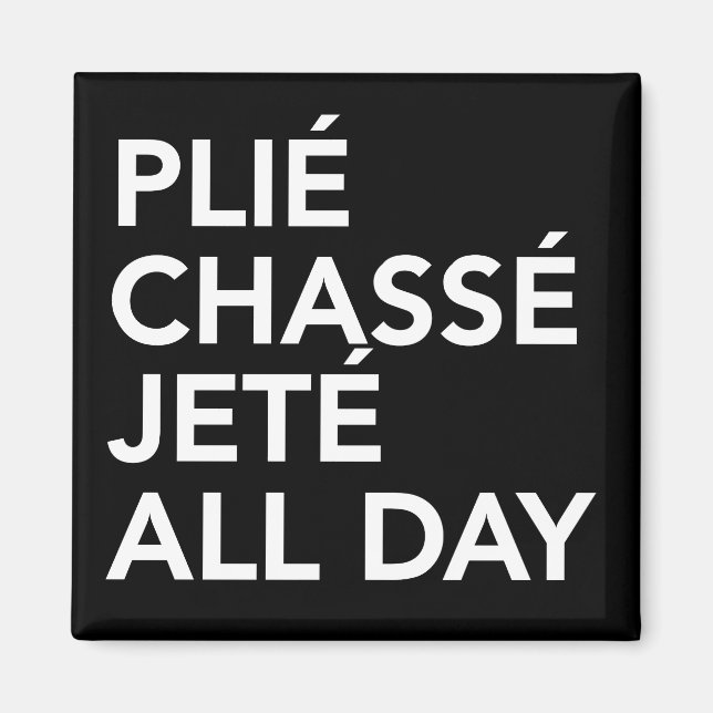 Ballet plie chasse jete square magnet (Front)