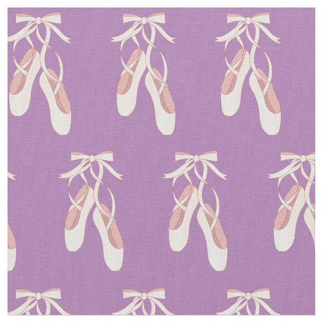 Ballet Pointe Shoes Cute Dance Dancer Pink Purple Fabric (Close Up)
