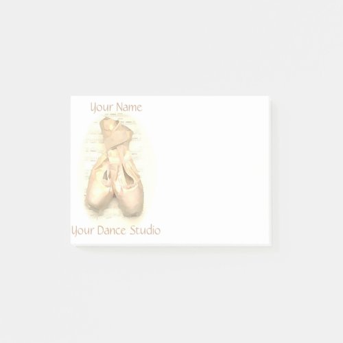 Ballet Pointe Shoes Painted Personalized Post_it Notes