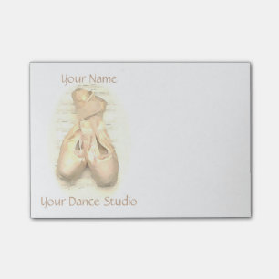 Ballet Pointe Shoes Painted Personalized Post-it Notes