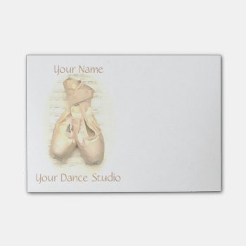 Ballet Pointe Shoes Painted Personalized Post-it Notes by elizme1 at Zazzle