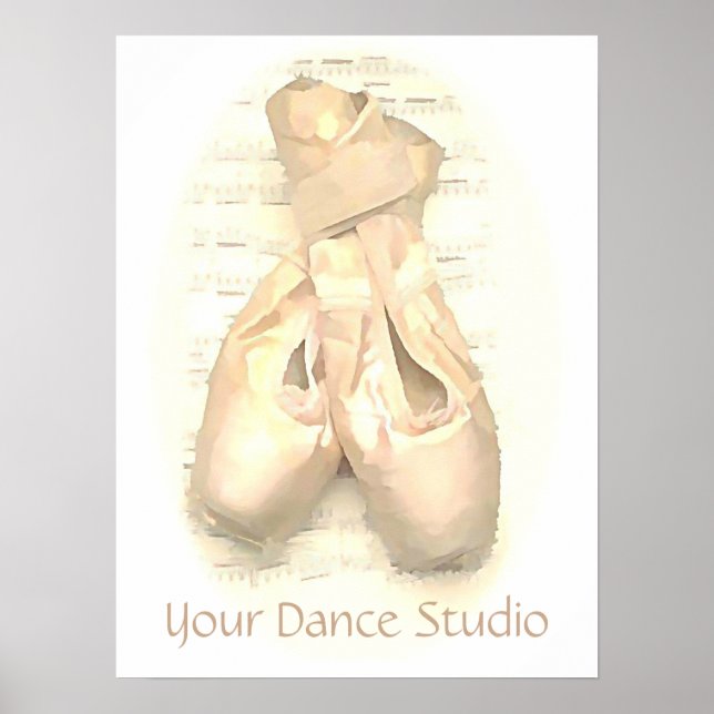 Ballet Pointe Shoes Painted Personalized Poster (Front)