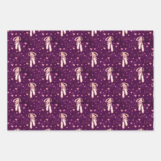 ballet pointe shoes wrapping paper sheets (Front)