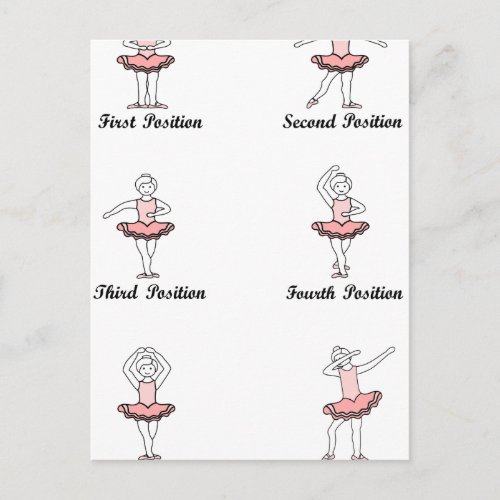 ballet positions dab postcard