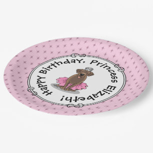 Ballet Princess Chocolate Lab Labrador Retriever Paper Plates