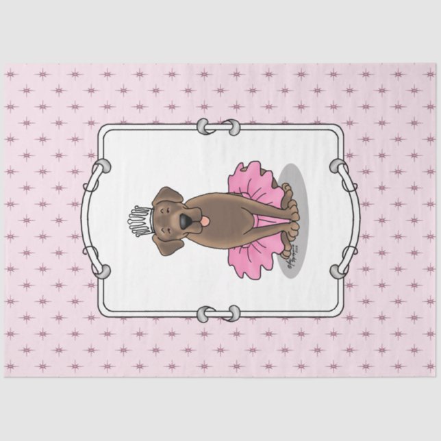 Ballet Princess Chocolate Lab Labrador Retriever Tissue Paper (Front)
