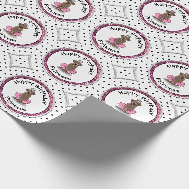 Ballet Princess Chocolate Lab Labrador Retriever Wrapping Paper (Corner)