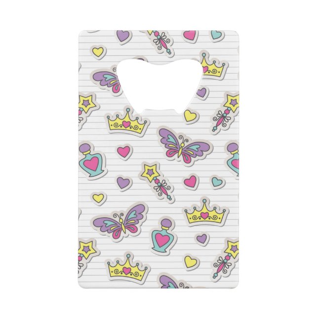 ballet princess pattern credit card bottle opener (Front)
