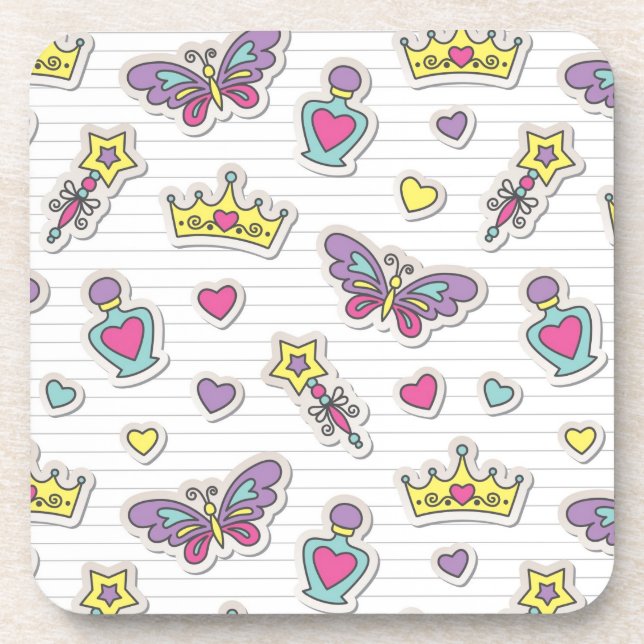 ballet princess pattern drink coaster (Front)