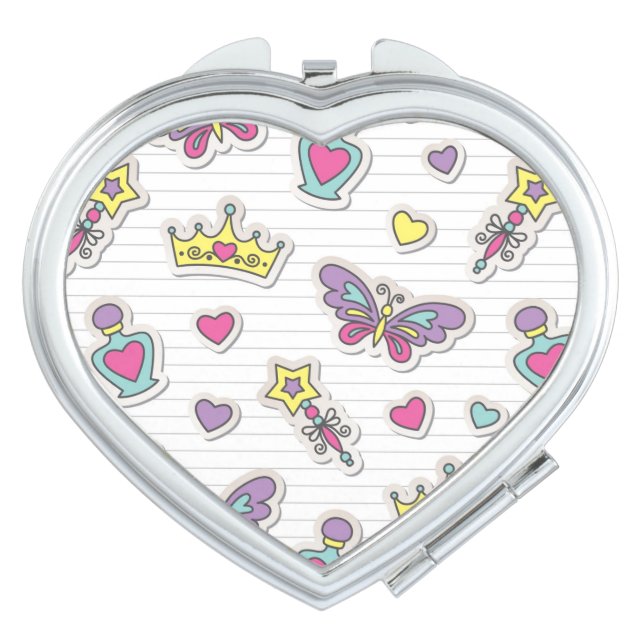 ballet princess pattern makeup mirror (Front)