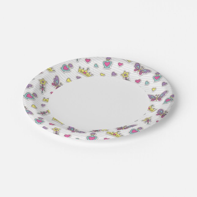 ballet princess pattern paper plates (Angled)