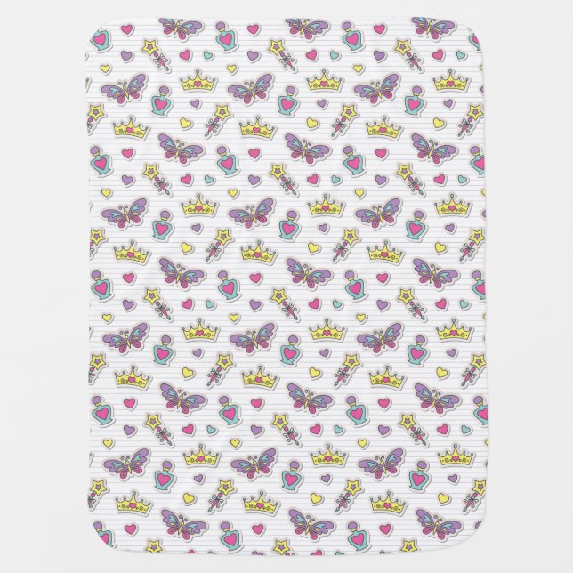 ballet princess pattern receiving blanket (Front)