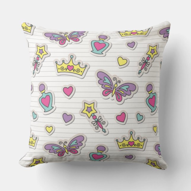 ballet princess pattern throw pillow (Front)