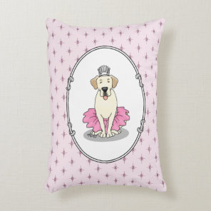 Ballet Princess Yellow Lab Labrador Retriever Dog Accent Pillow