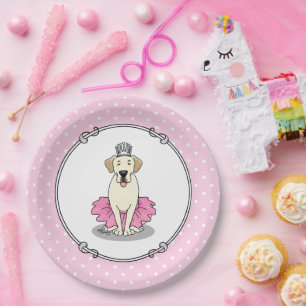 Ballet Princess Yellow Lab Labrador Retriever Dog Paper Plates