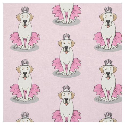 Ballet Princess Yellow Labrador Retriever Dog Fabric