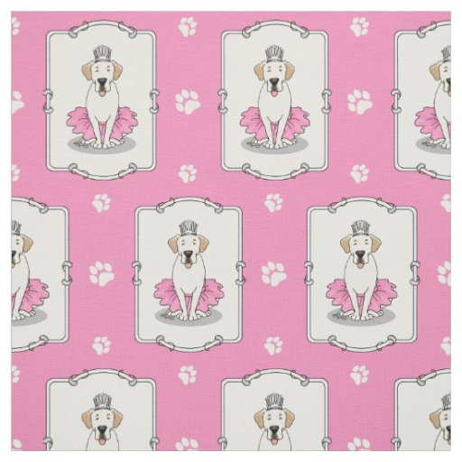 Ballet Princess Yellow Labrador Retriever Dog Fabric