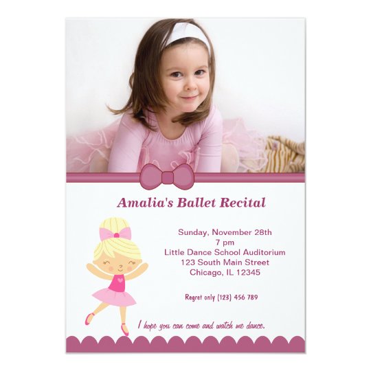 Ballet Recital Card