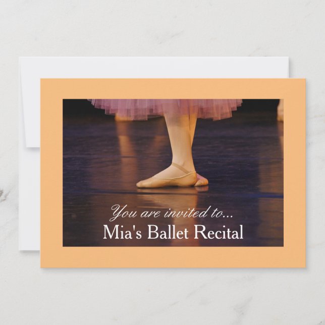 Ballet Recital concert pink ballerina Invitation (Front)