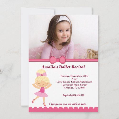 Ballet Recital Personalized Invites
