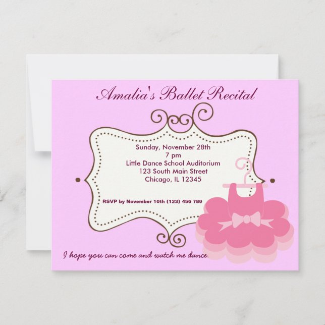 Ballet Recital Invitation (Front)