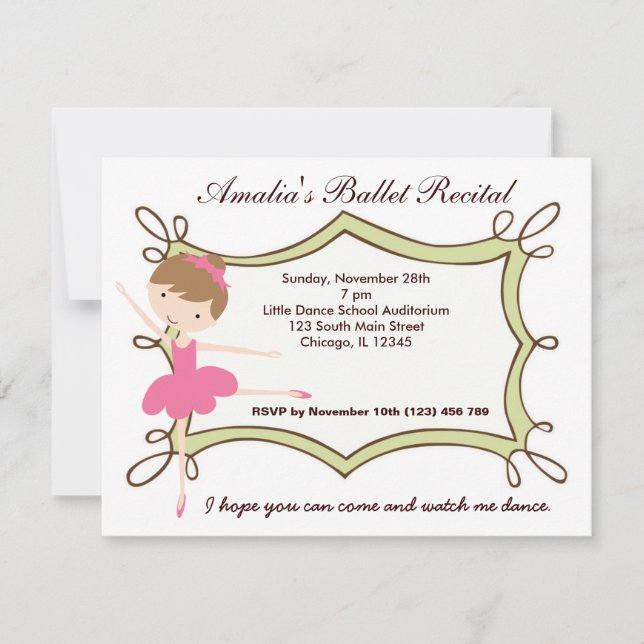 Ballet Recital Invitation (Front)