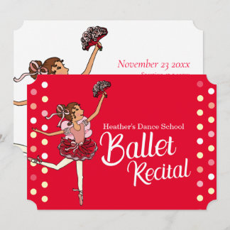 Ballet recital kids ballerina invitation