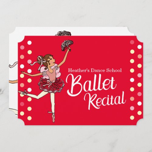 Ballet recital kids ballerina invitation