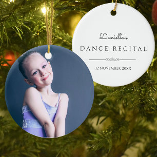 Ballet Recital Photo and Text Ceramic Ornament