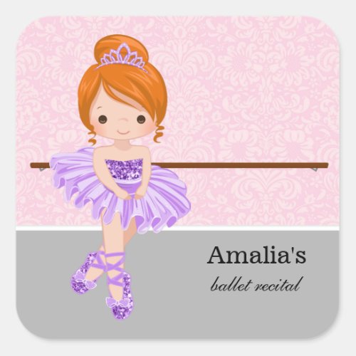 Ballet recital square sticker