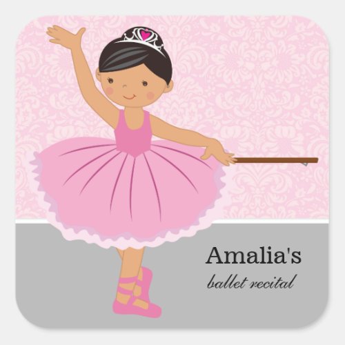 Ballet recital square sticker