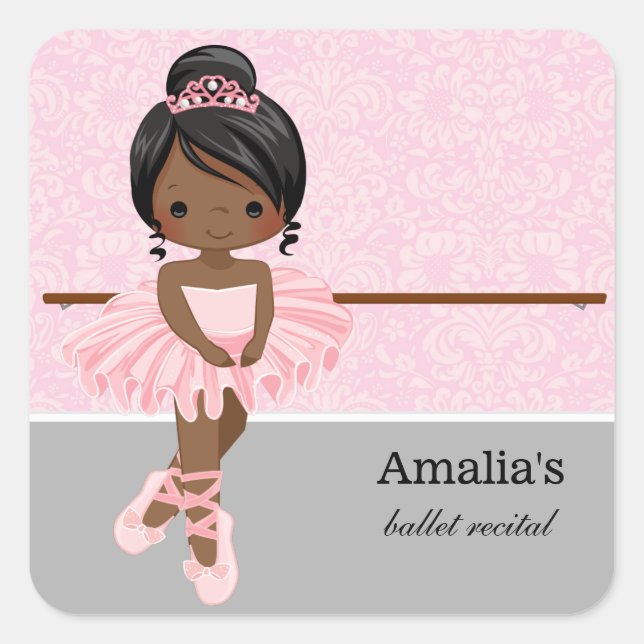 Ballet recital square sticker (Front)
