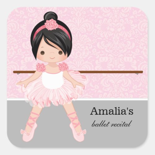 Ballet recital square sticker