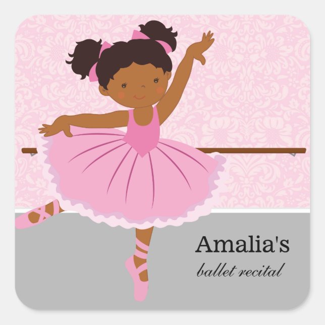 Ballet recital square sticker (Front)