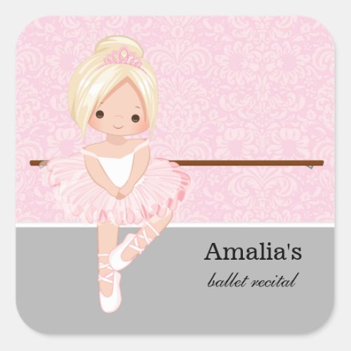 Ballet recital square sticker