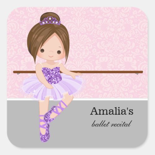 Ballet recital square sticker