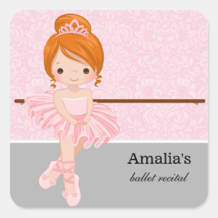 Ballet recital square sticker