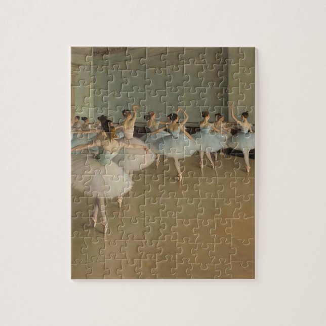 Ballet Rehearsal Artwork - Dance in a Grand Hall Jigsaw Puzzle (Vertical)