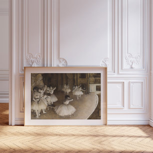 Ballet Rehearsal on Stage Edgar Degas Framed Art