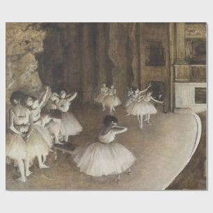 Ballet Rehearsal On Stage Edgar Degas Wrapping Paper