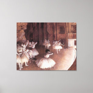 Ballet Rehearsal on the Stage by Edgar Degas Canvas Print
