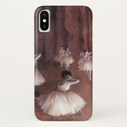 Ballet Rehearsal on the Stage by Edgar Degas iPhone X Case