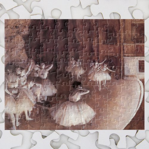 Ballet Rehearsal on the Stage by Edgar Degas Jigsaw Puzzle